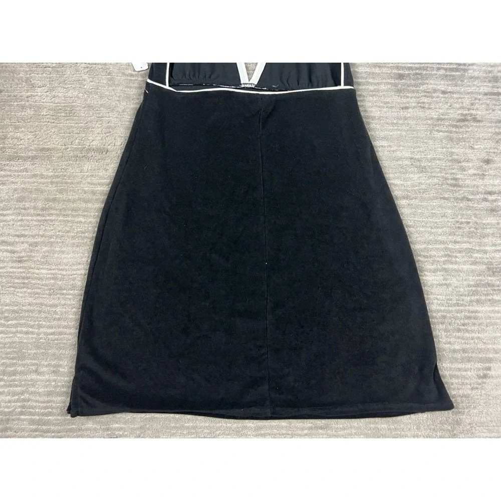 Kim Rogers Beach Swim Coverup Womens Medium‎ Black Halter Tied Neck NWT